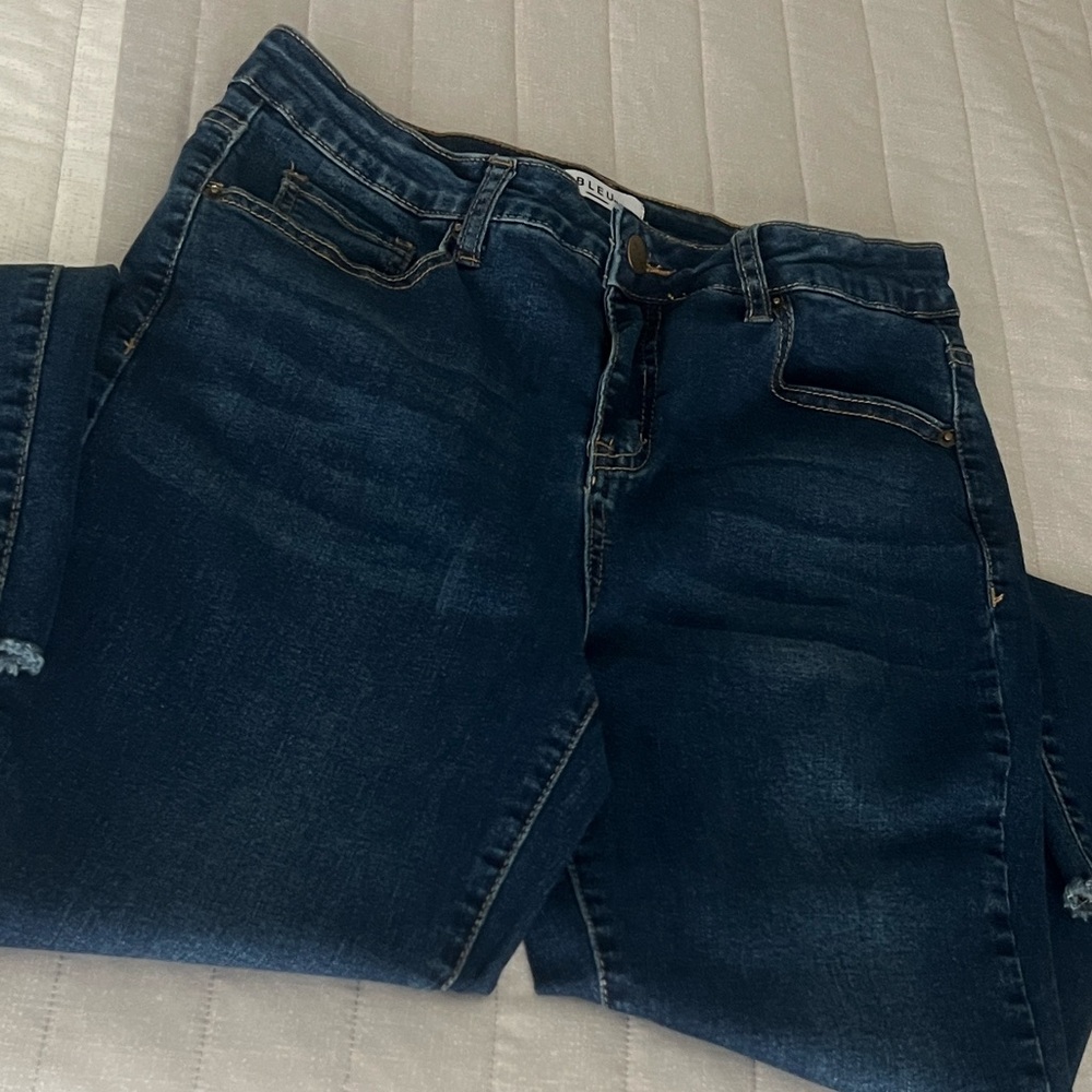 (BLUE) Classic Blue Women's skinny Jeans 4- ways stretch new fashion size 10P